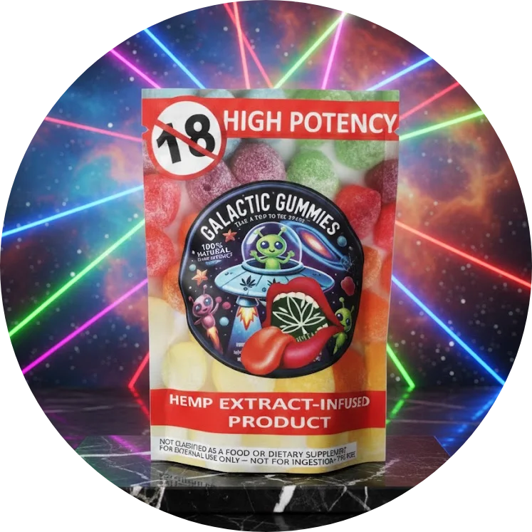 CBDITALY Galactic Gummies korkean vahvuuden hamppuuutteella rikastettu wellness-lisäravinne, 18+ tuote