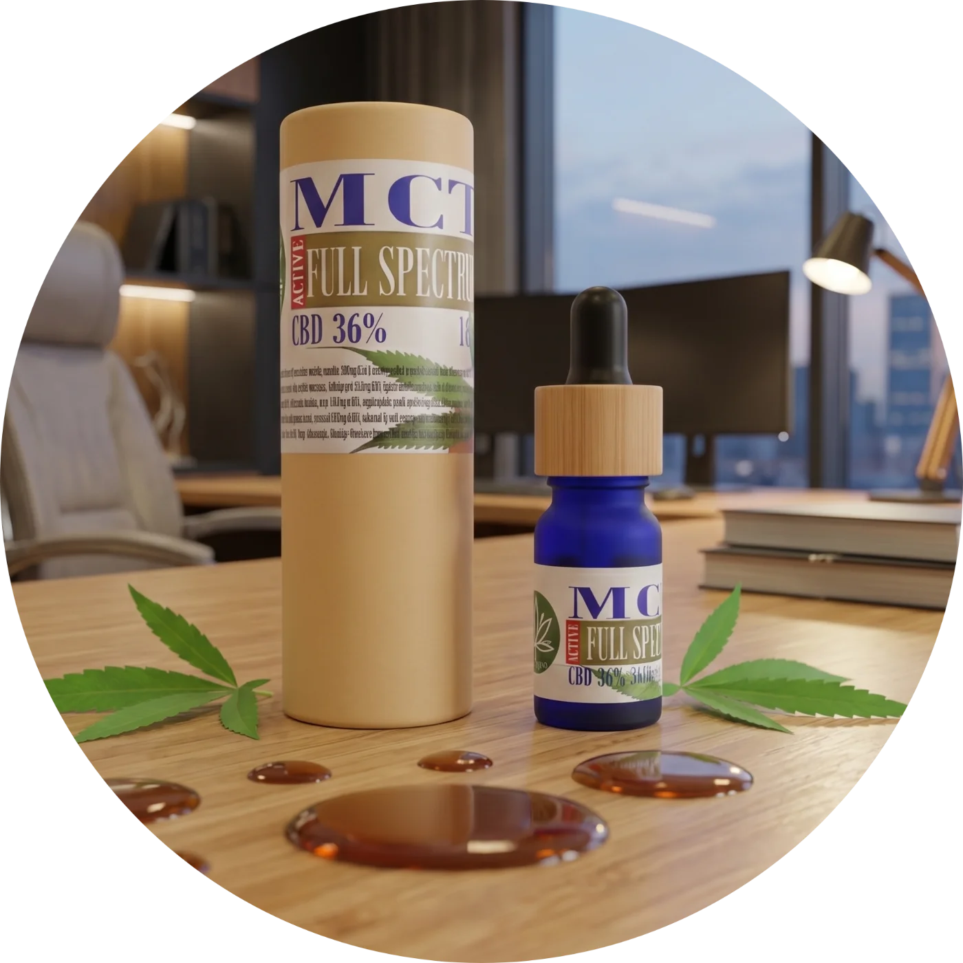 CBDITALY CBD Cannabis öljy 36% ACTIVE FULL SPECTRUM lähikuva hamppu-hyvinvointituotteesta
