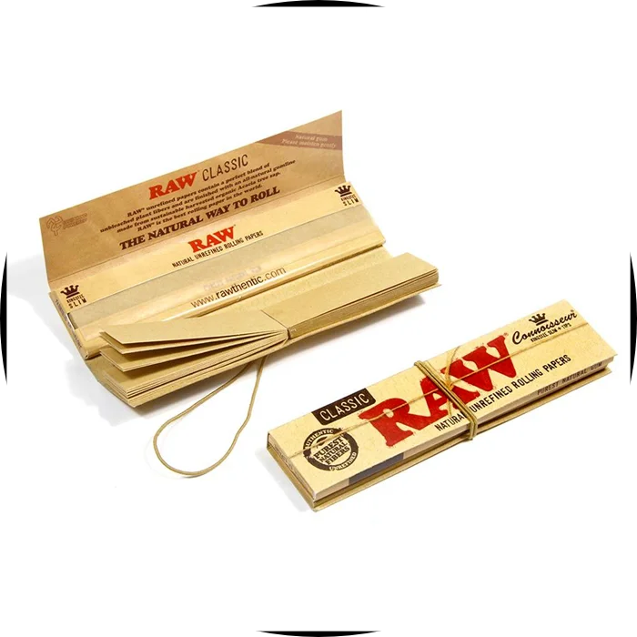 RAW Classic Connoisseur King Size буклет сигаретной бумаги с фильтрами, небелёная натуральная бумага