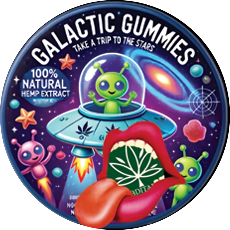CBDITALY Galactic Gummies korkean vahvuuden hamppuuutteella rikastettu wellness-lisäravinne, 18+ tuote